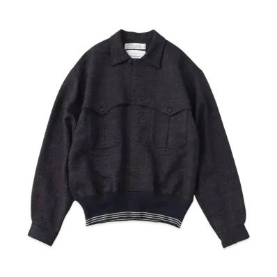 DAIRIKU Tweed Mountain Rib Shirt "Navy"