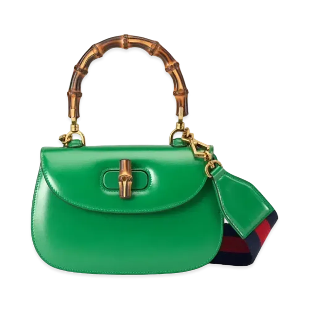 GUCCI Small Top Handle Bag with Bamboo "Green"