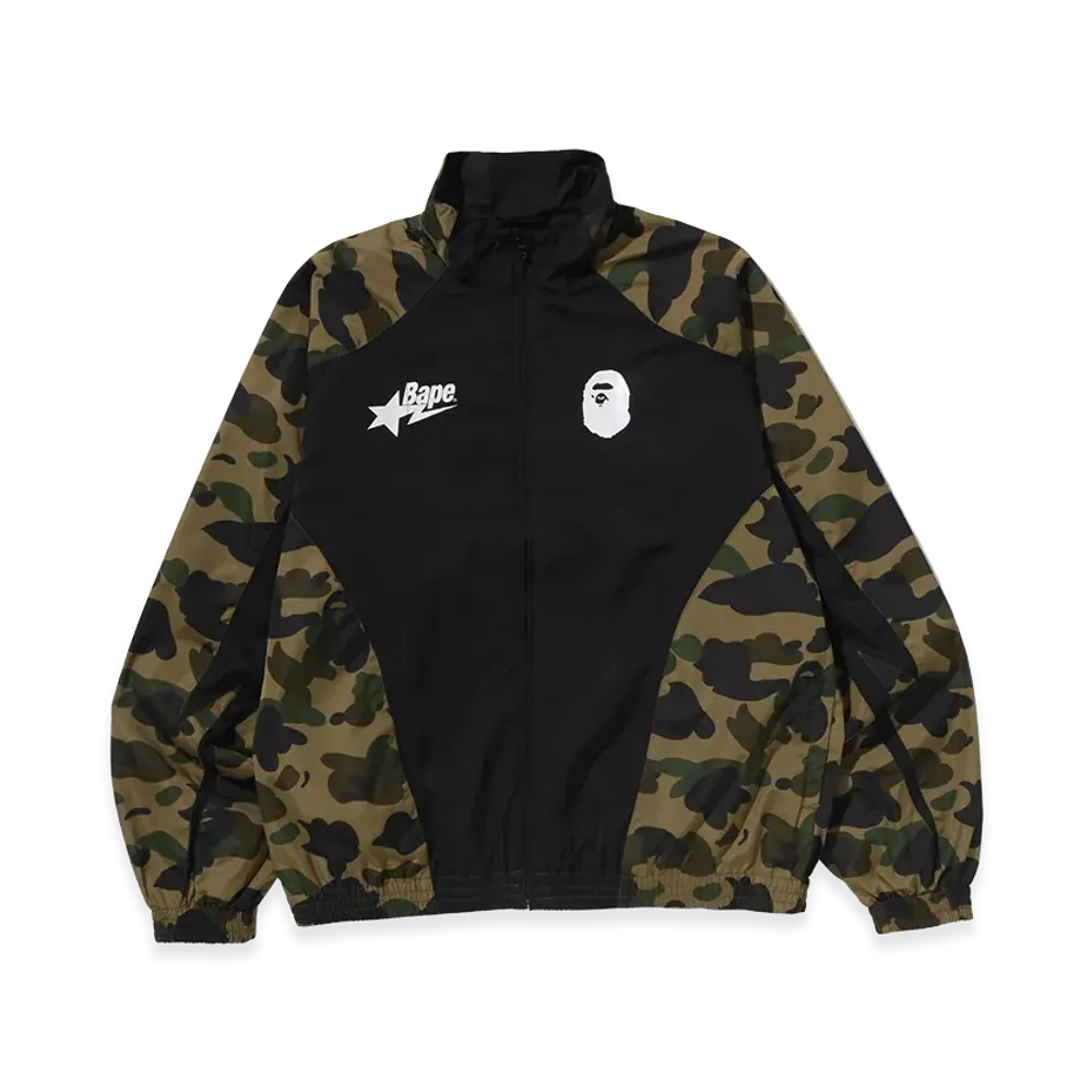 A BATHING APE Stand Collar Track Jacket "Green"