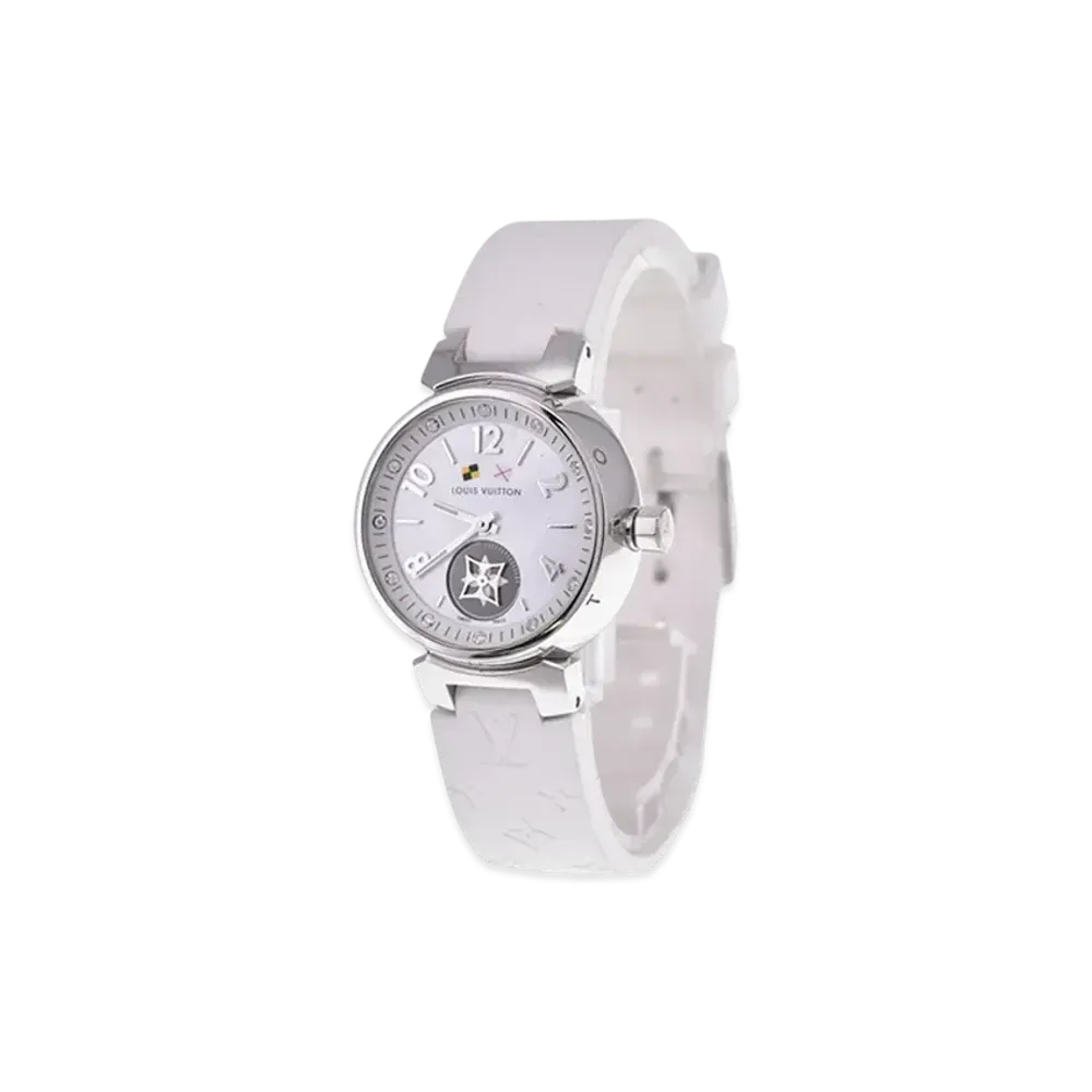 Louis Vuitton Tambour Lovely Cup 12P Diamond Ladies Quartz Rubber Belt 28mm