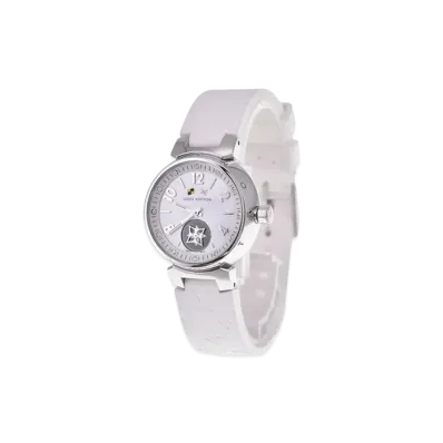 Louis Vuitton Tambour Lovely Cup 12P Diamond Ladies Quartz Rubber Belt 28mm