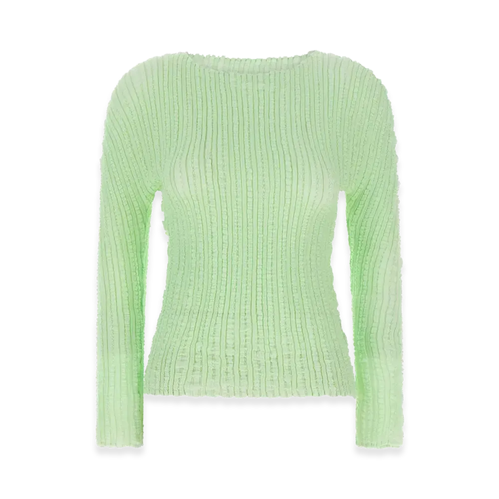 ISSEY MIYAKE Womens Jellyfish Pleats Sweater "Green"