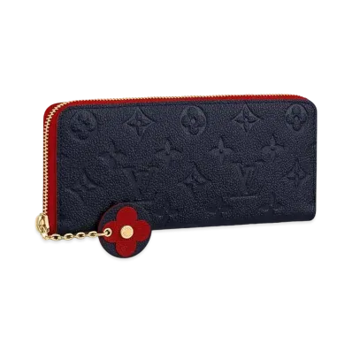 Louis Vuitton Clemence Wallet Monogram Empreinte Leather "Marine Rouge"