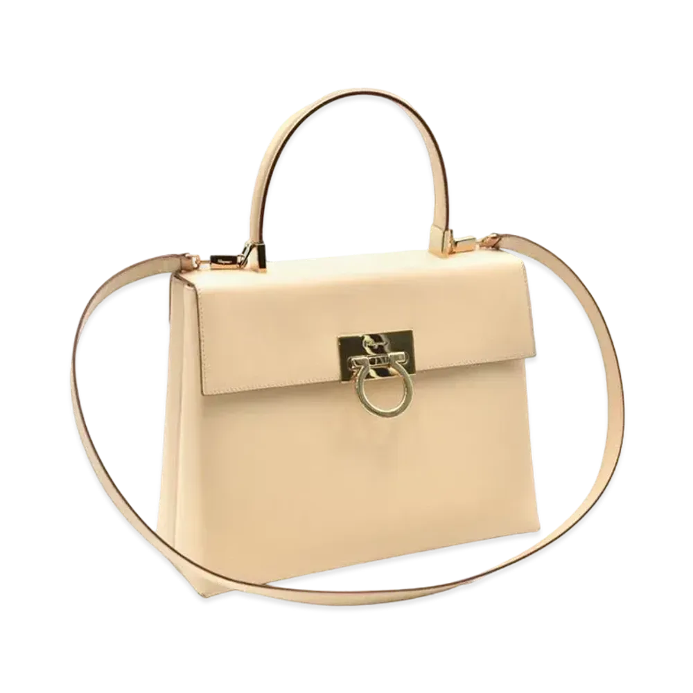 Salvatore Ferragamo Gancini Leather 2WAY Bag "White"
