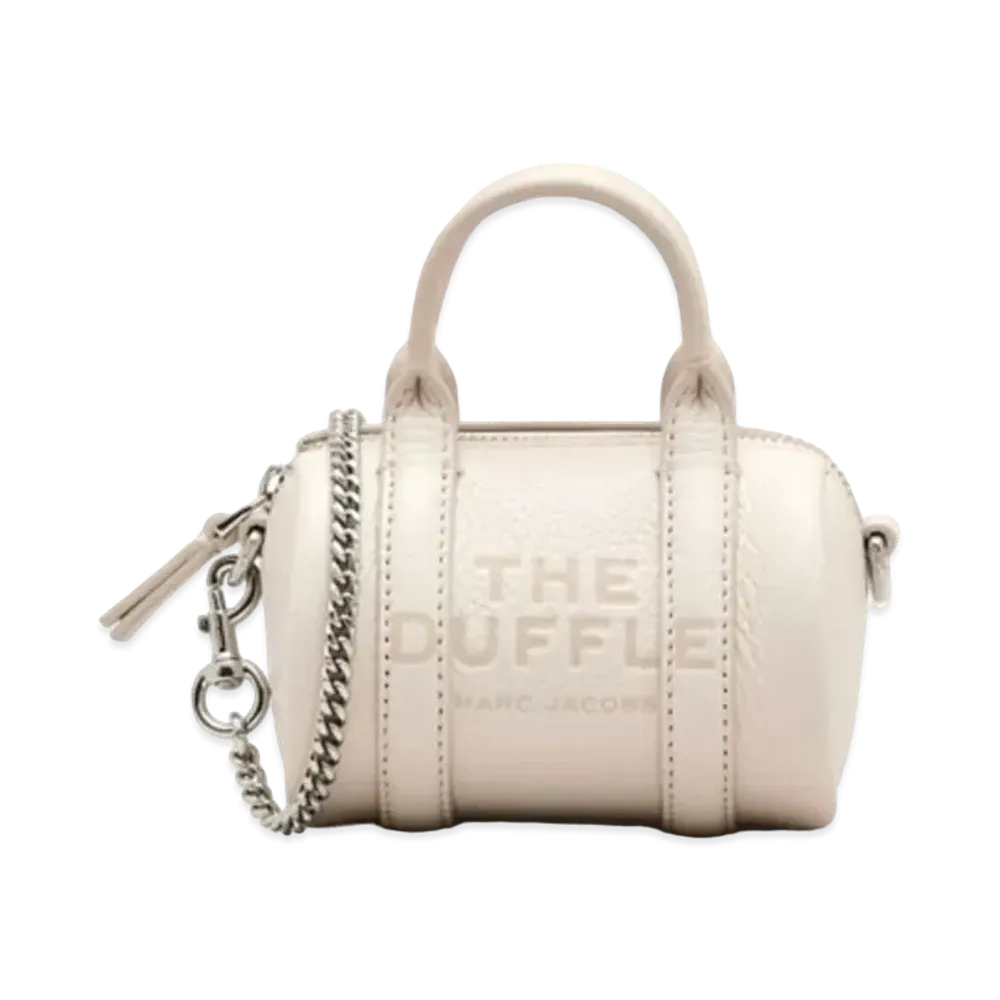 Marc Jacobs The Leather Nano Duffle Crossbody "Cotton/Silver"