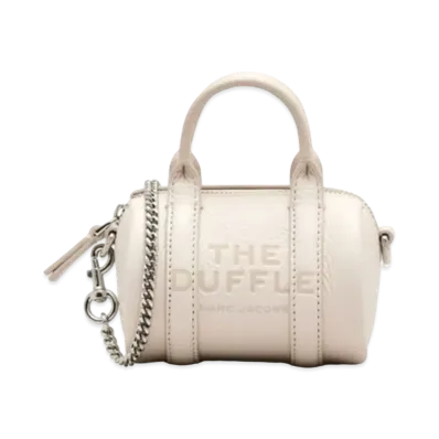 Marc Jacobs The Leather Nano Duffle Crossbody "Cotton/Silver"