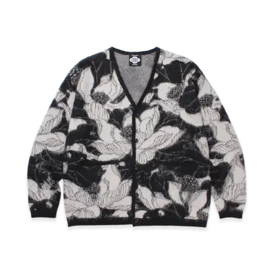 APHRODITEGANG GAKKIN x BUDSPOOL Ukirenge Jacquard Mohair Knit Cardigan "Black"