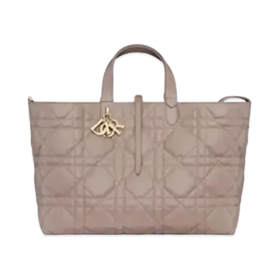 Dior Toujours Bag Large Warm Macrocannage Calfskin "Taupe"