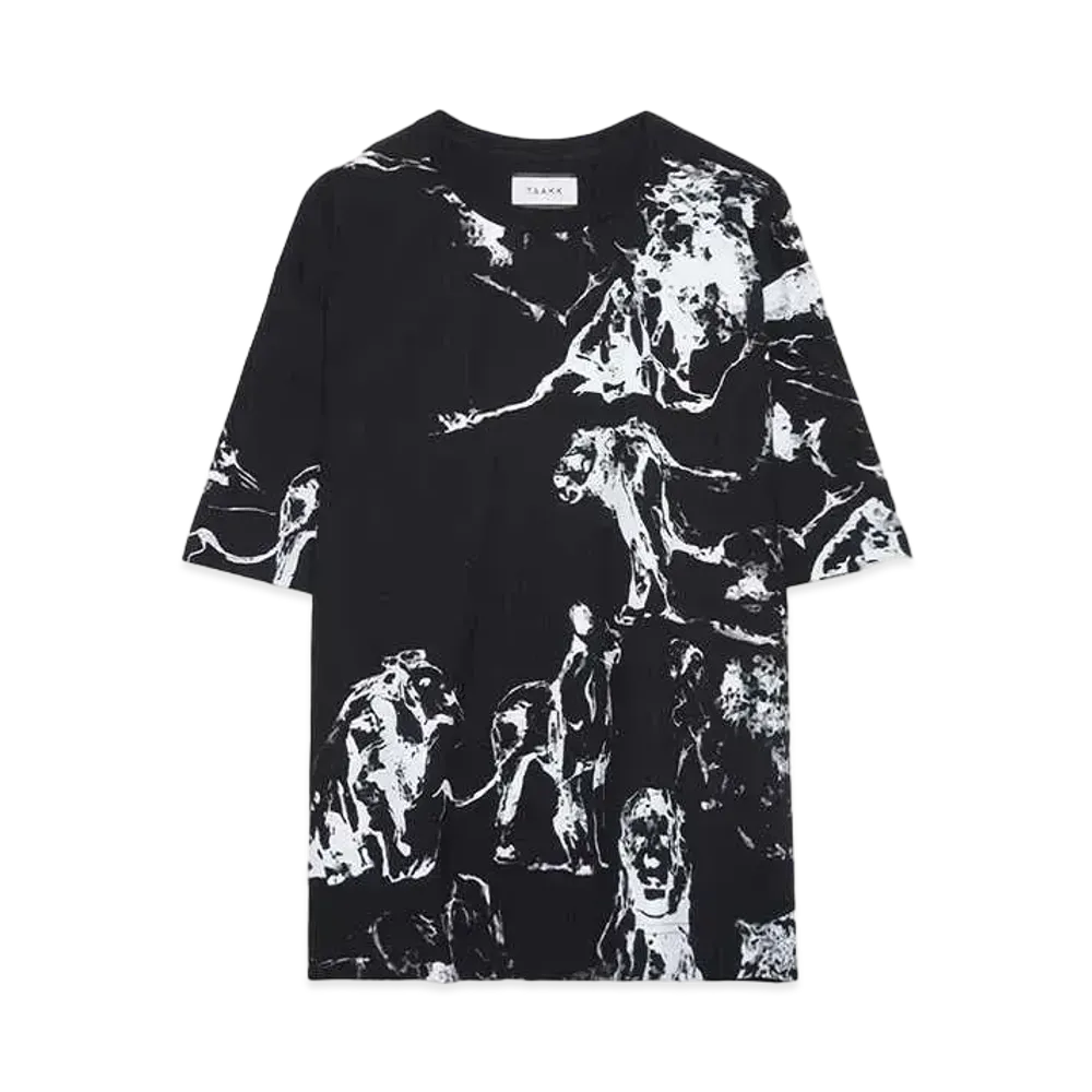TAAKK ANIMAL PRINT S/S T-SHIRT "BLACK"