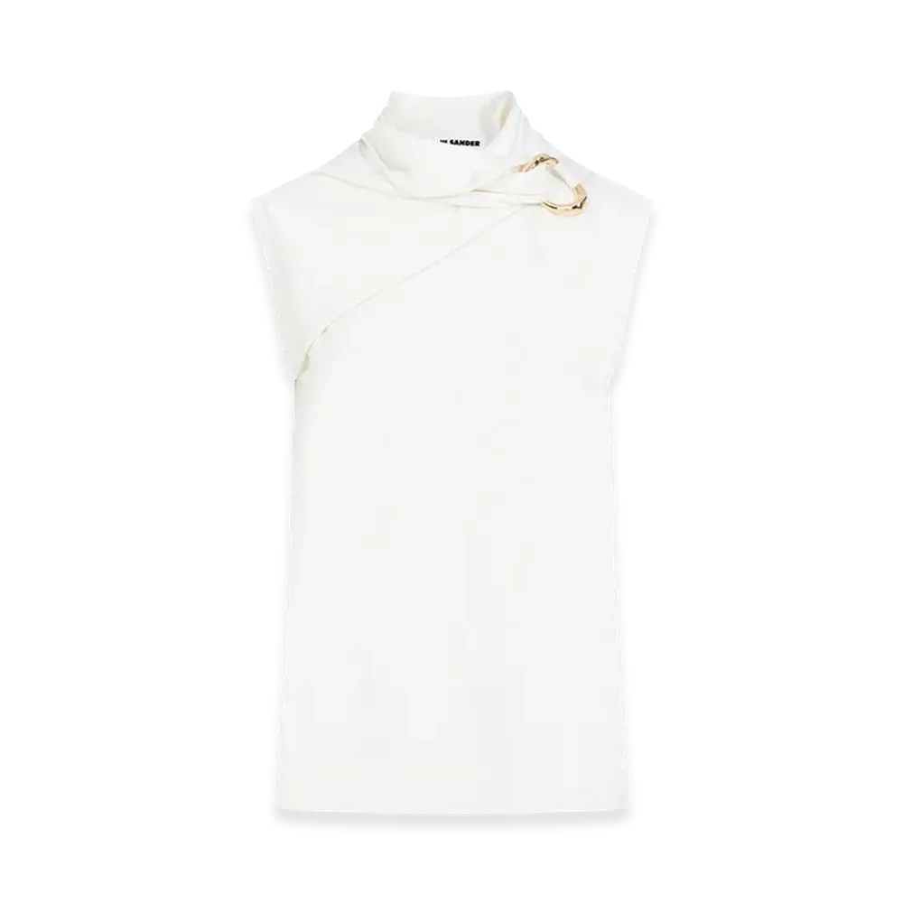 Jil Sander Women's Draped Knitted Tank Top "White"