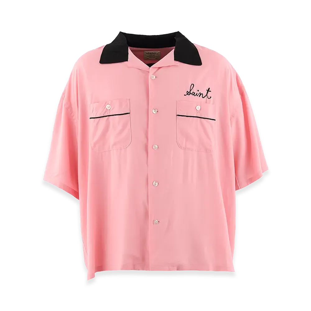 Saint Mxxxxxx Bowling Shirt Trump "Pink"