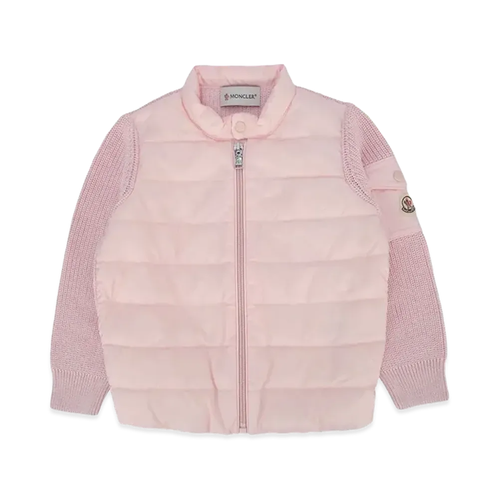 MONCLER Kids Padded Cotton Zip-Up Cardigan "Pink"