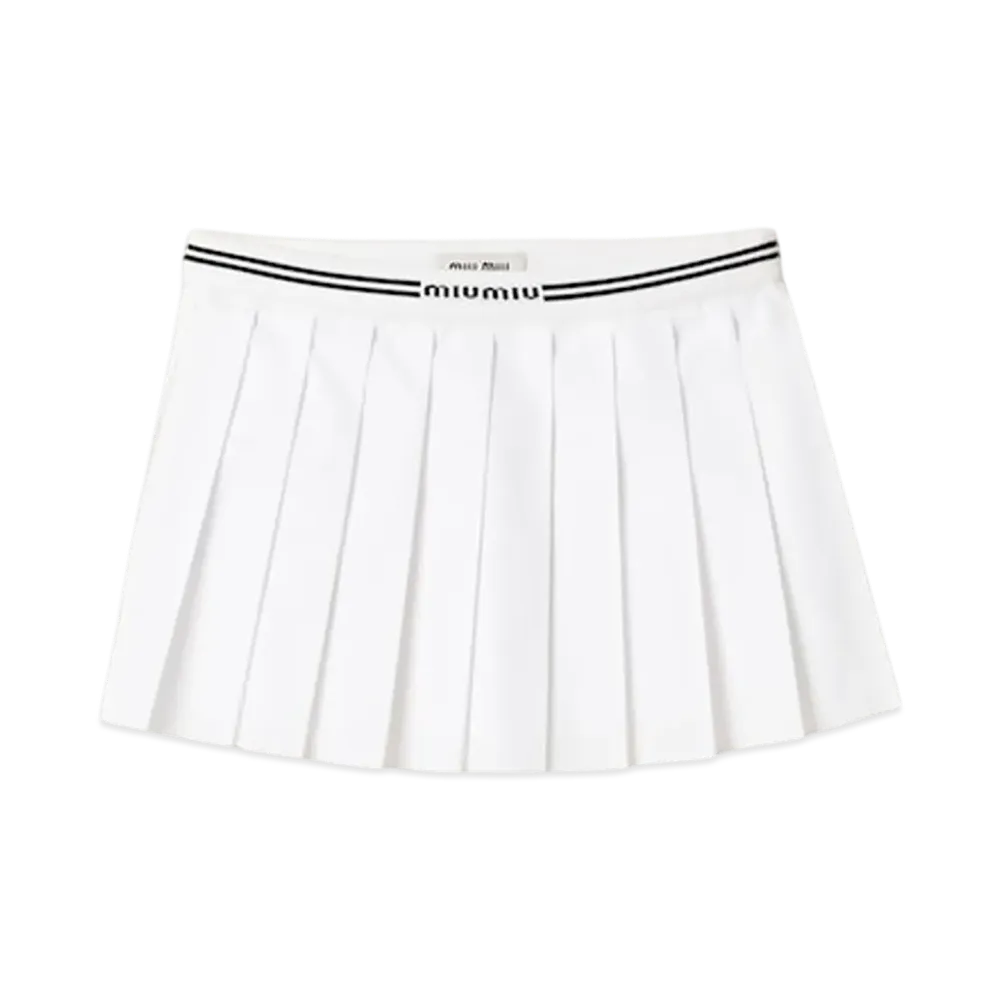 MIU MIU Women's Poplin Miniskirt "White"