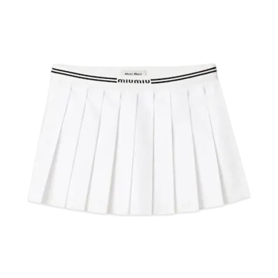 MIU MIU Women's Poplin Miniskirt "White"