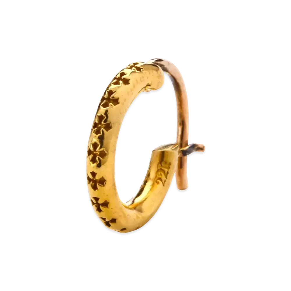 Chrome Hearts 22K TFL CH Plus Hoop Earrings Small "Gold"