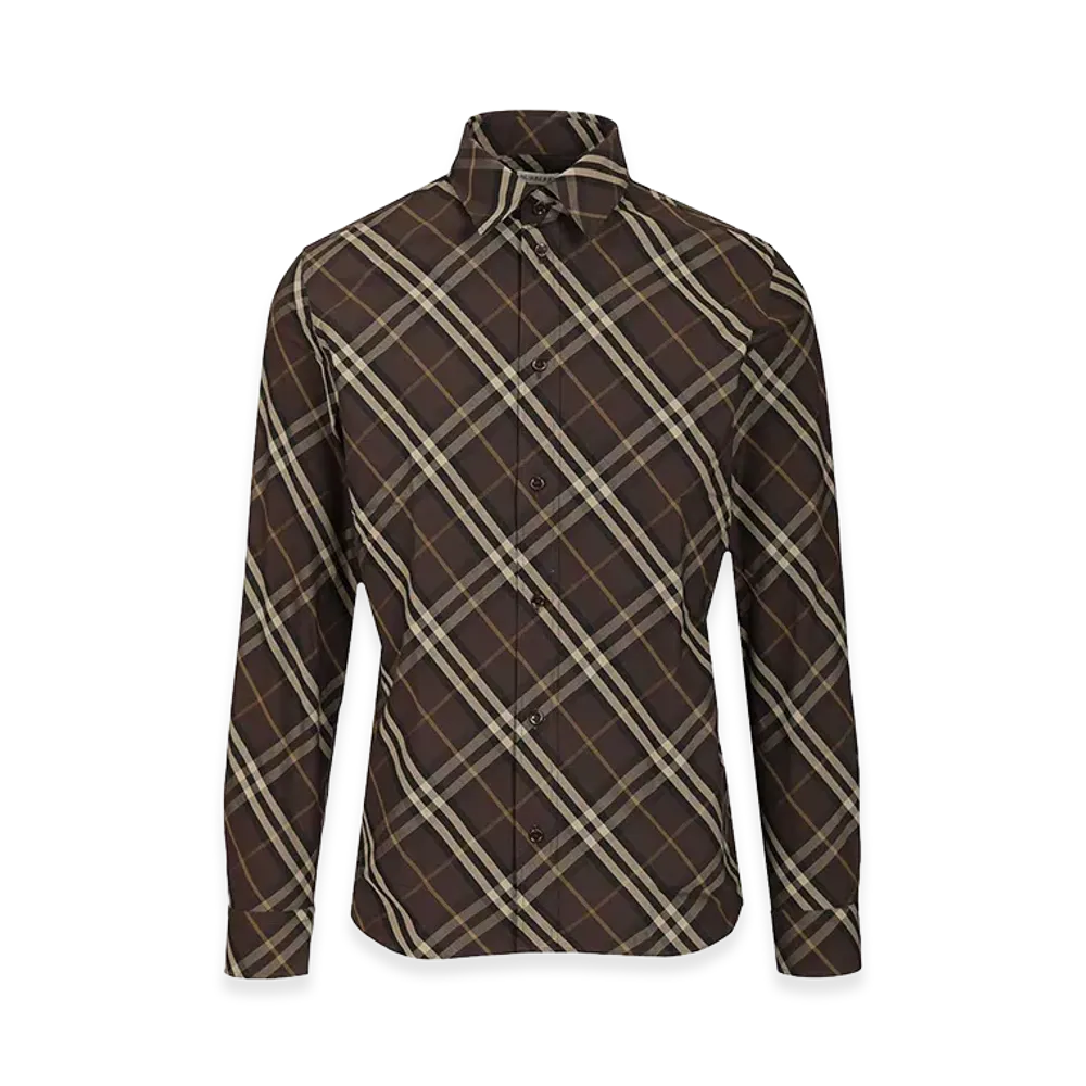 Burberry Check Cotton Shirt "Brown"