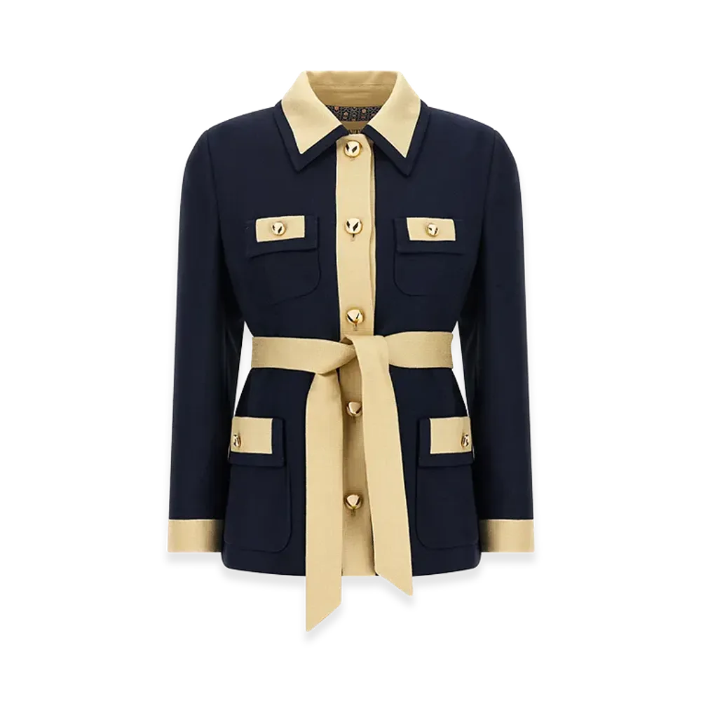 Valentino Garavani Women's Belted Caban "Blue"