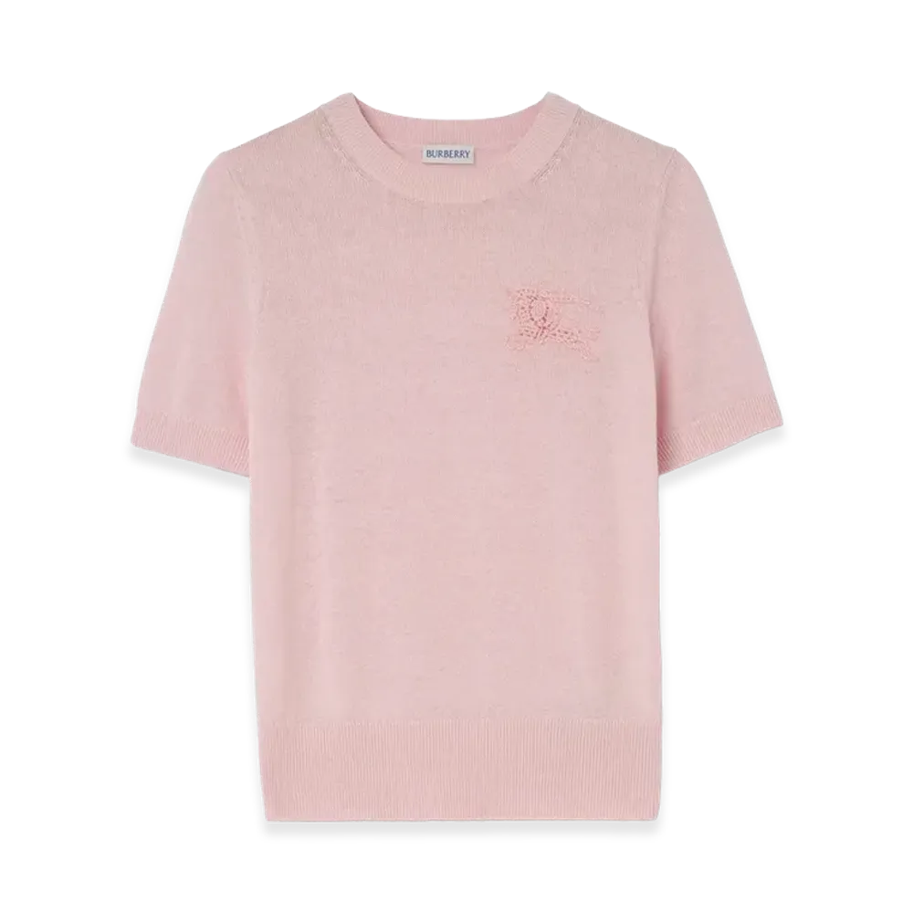 Burberry Women's EKD Wool Cotton Top "Mallow Pink"