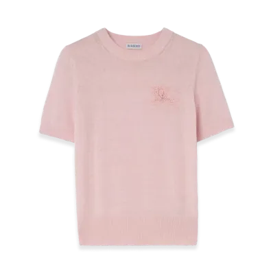 Burberry Women's EKD Wool Cotton Top "Mallow Pink"