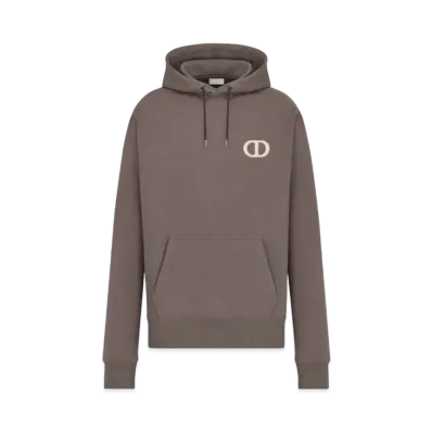 Dior CD Icon Hooded Sweatshirt Cotton Fleece "Brown"