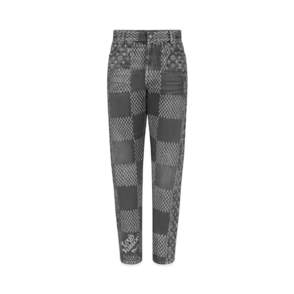 Louis Vuitton x Nigo Giant Damier Waves MNGM Denim Pants "Black"