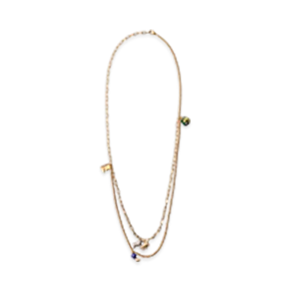 Burberry Charm Double Layer Necklace "Gold/Multicolour"