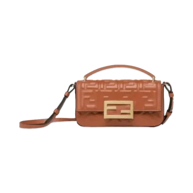 FENDI Baguette Phone Pouch Nappa Leather Pouch "Brown"