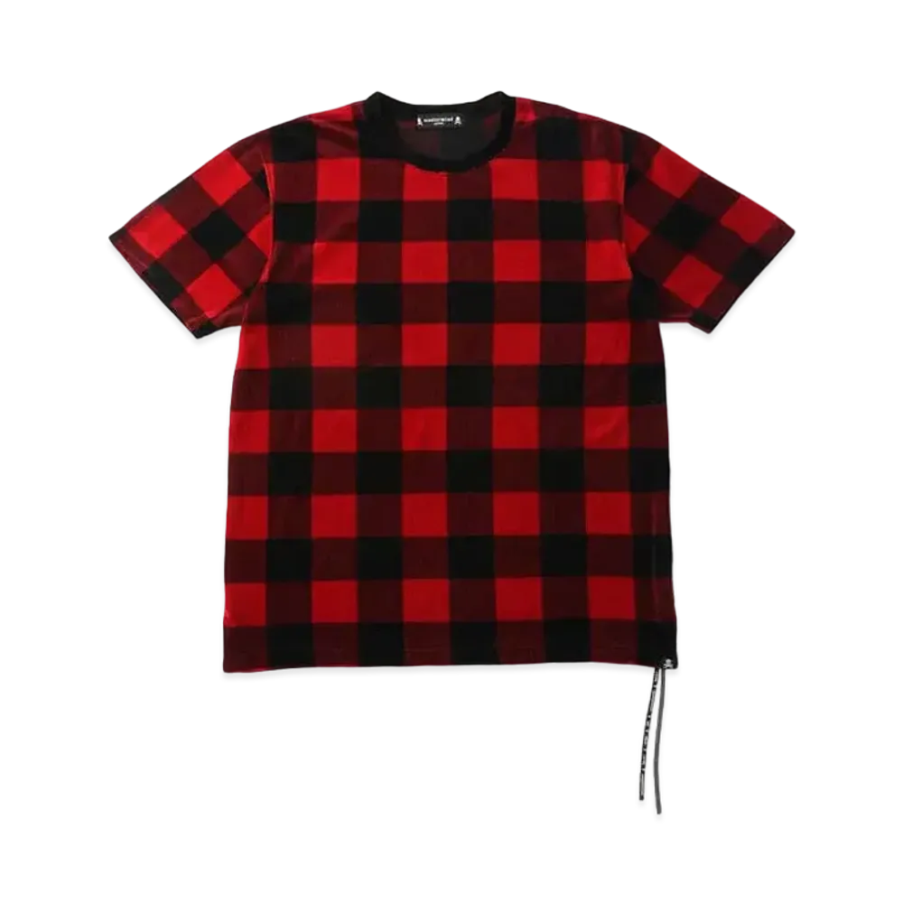 mastermind JAPAN Velour Plaid Tee "Red"