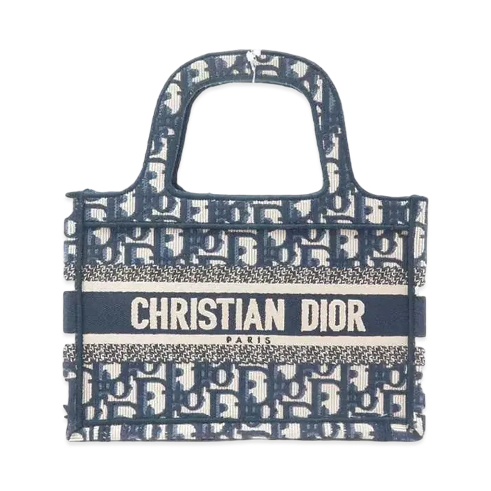 Dior Denim Book Tote Bag "Navy"