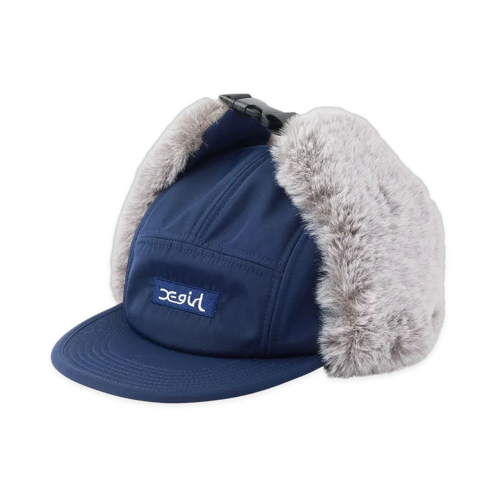 X-Girl Women's Box Logo Embroidered Dog Ear Jet Cap "Navy"