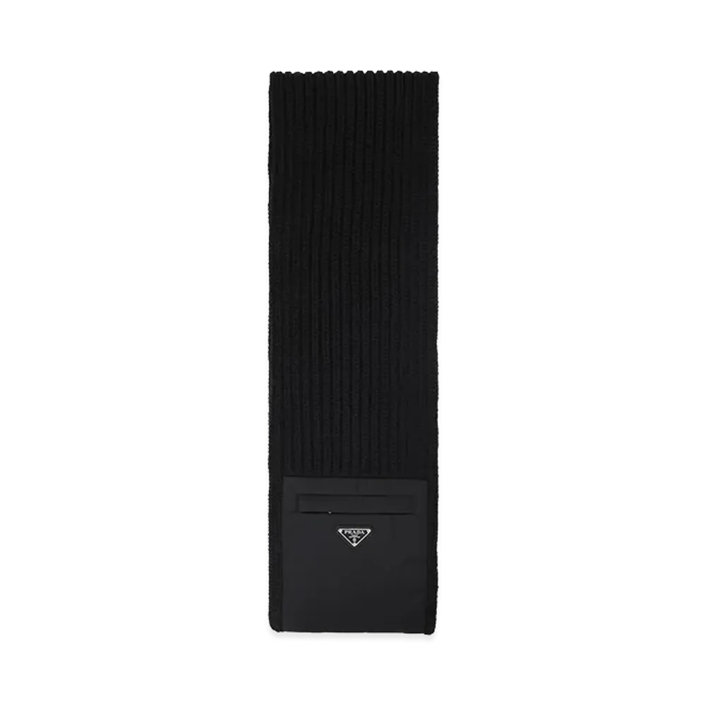 PRADA Virgin Wool Scarf "Black"