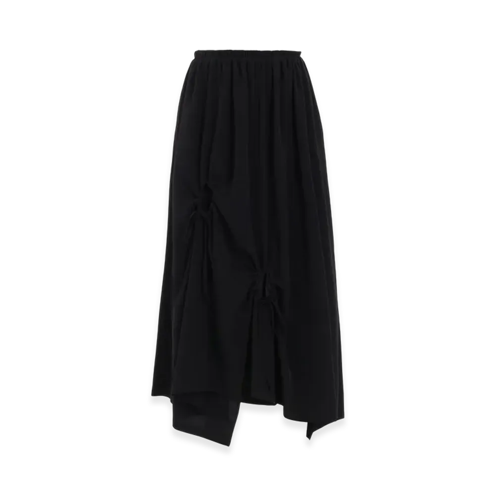 Y's Crepe De Chine Circle Gathered Skirt "Black"