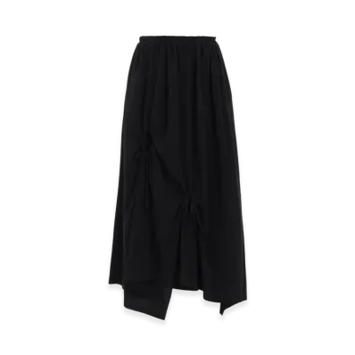 Y's Crepe De Chine Circle Gathered Skirt "Black"