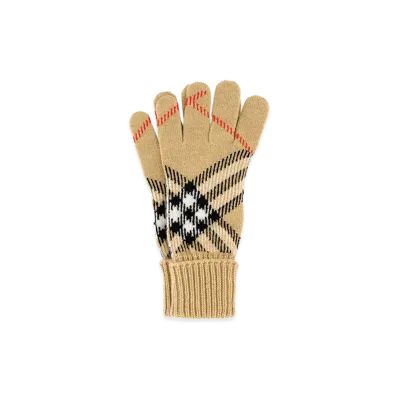 Burberry Embroidered Cashmere Blend Gloves "Printed"