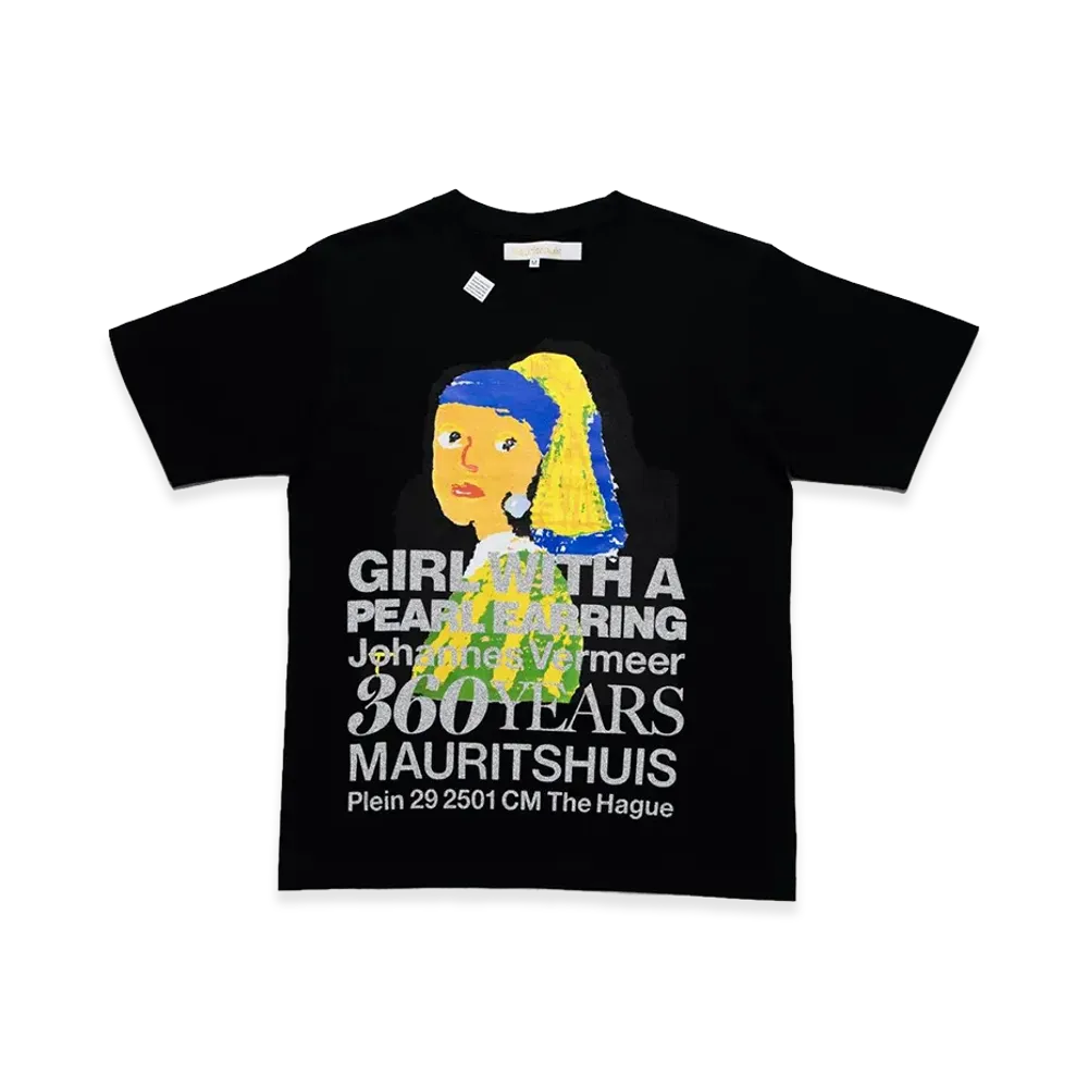 COMME des GARCONS Osaka x Mauritshuis x Tags Wkgpty Productions Sketch Girl With a Pearl Earring Print SP Tee "Black"