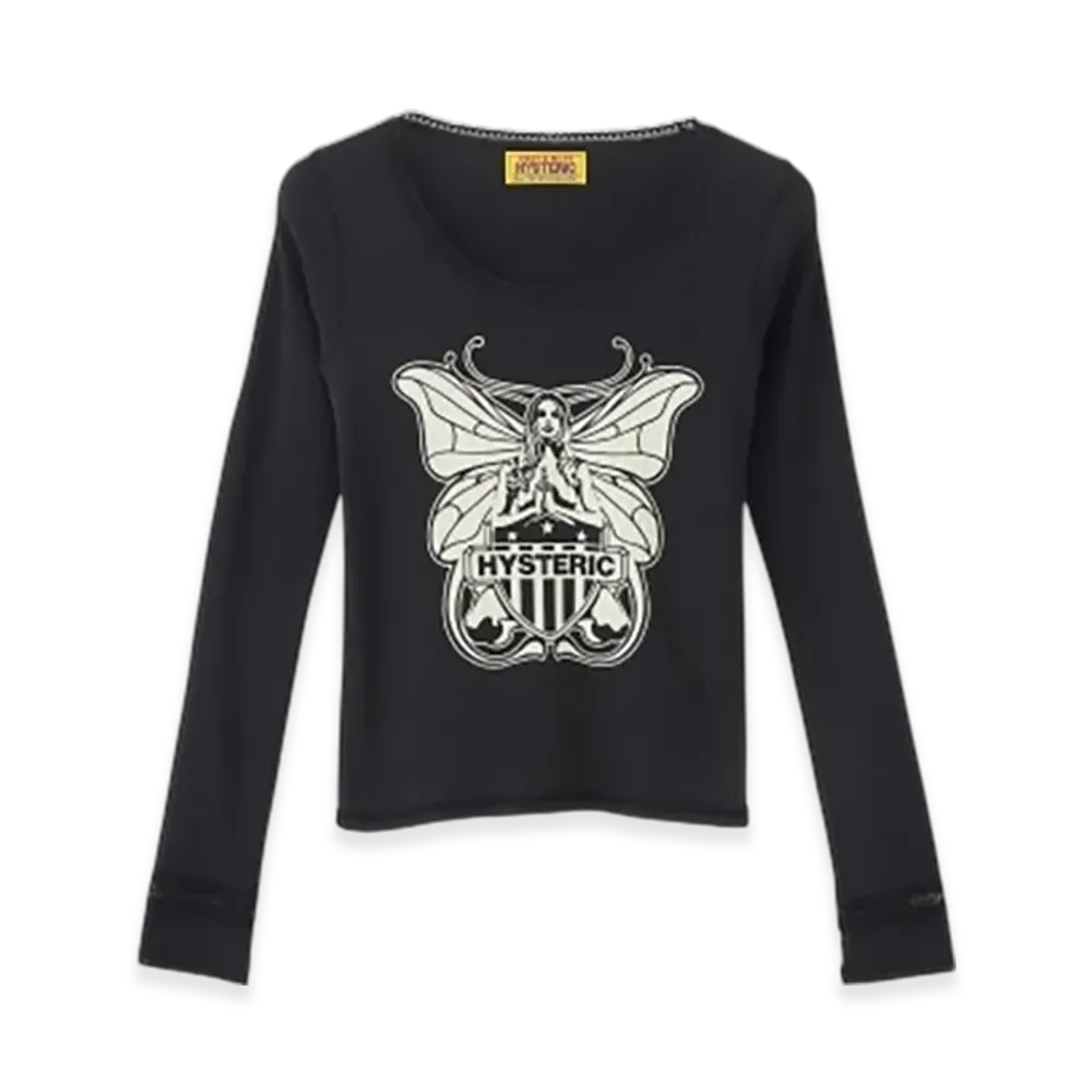 HYSTERIC GLAMOUR Levitated Girl Chibi T-Shirt "Black"