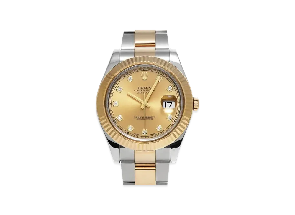 ROLEX Datejust II 10P Diamonds "Champagne/Stainless Steel/Yellow Gold"