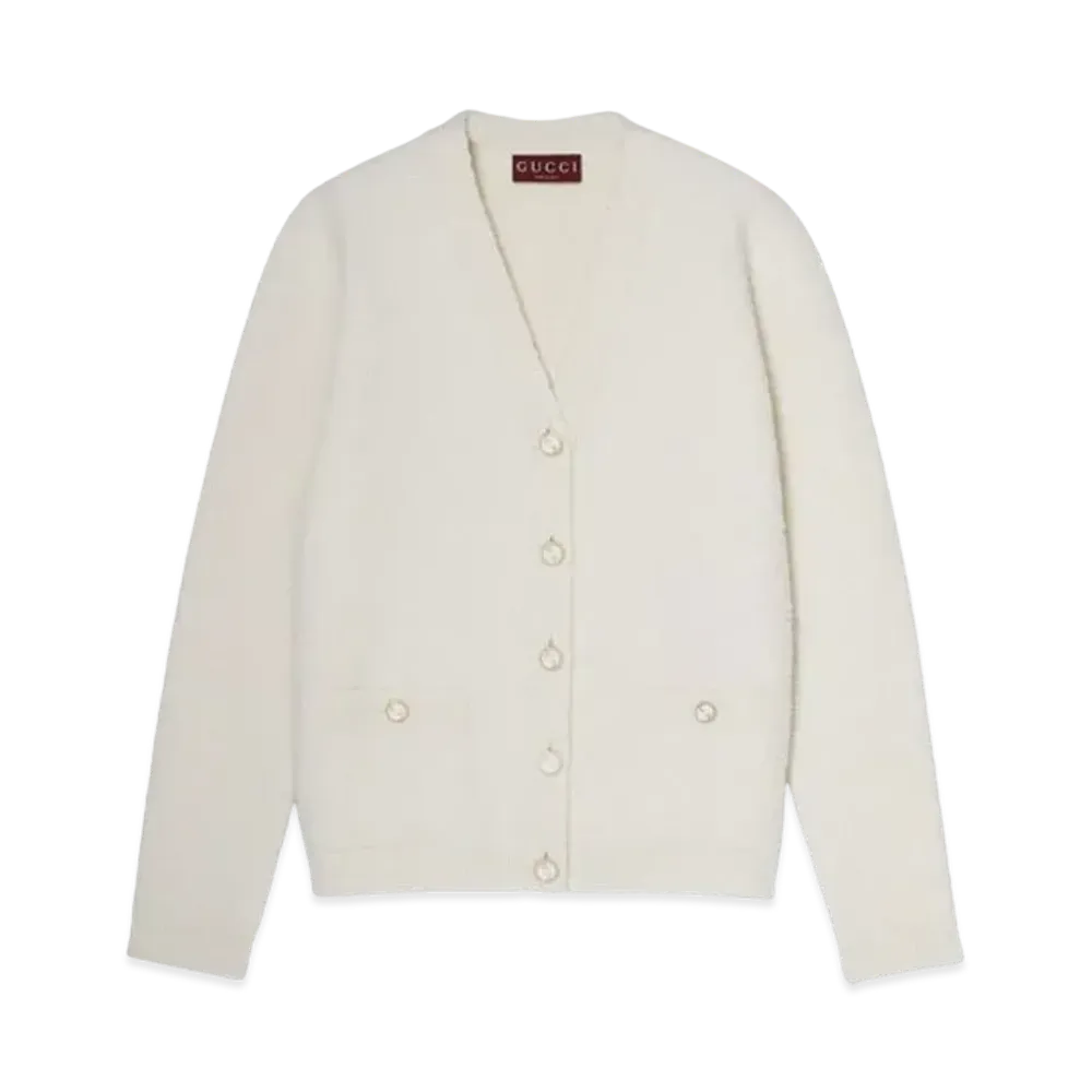 GUCCI Wool Boucle Cardigan "Ivory"