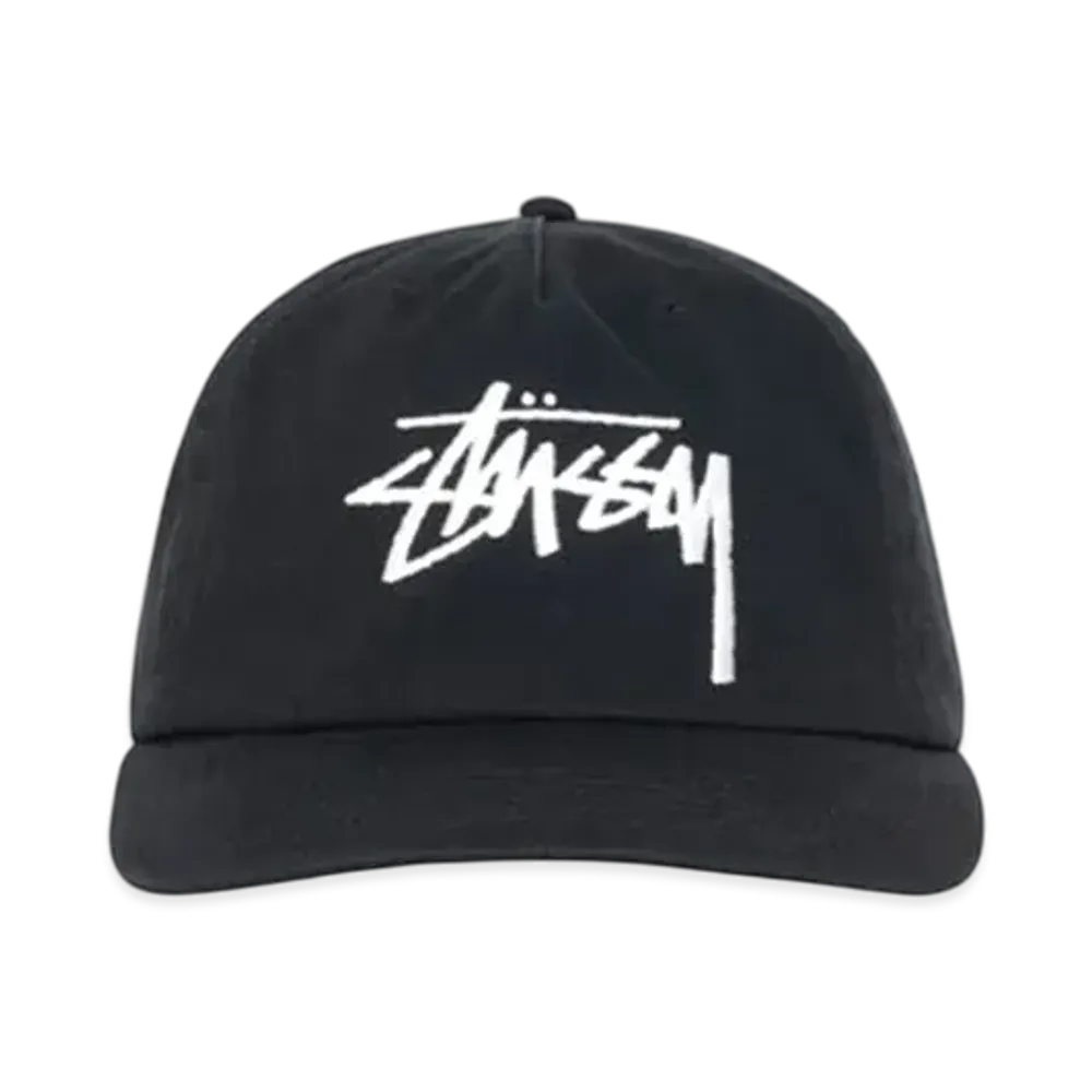 Stussy Mid-Depth Big Stock Snapback "Shadow Black"