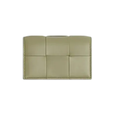 Bottega Veneta Cassette Business Card Case "Travertine"