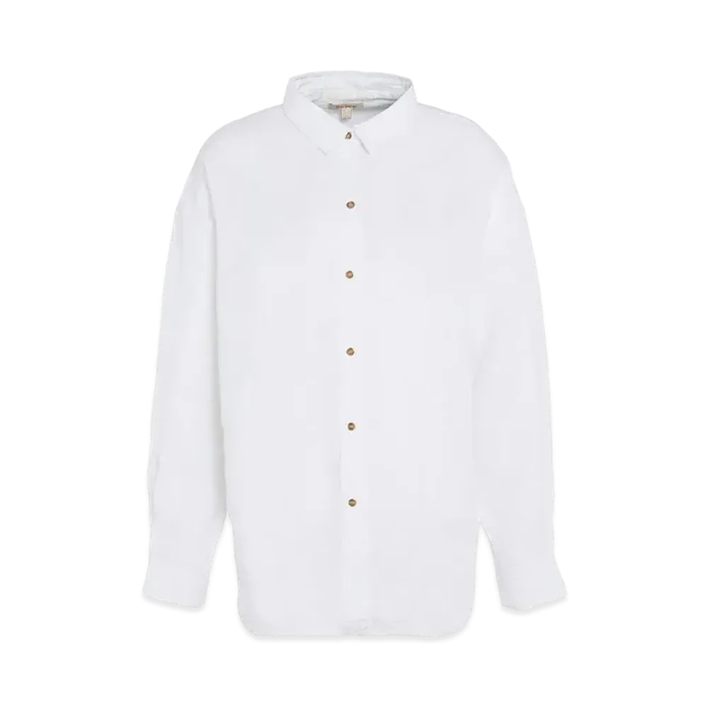 Barbour Hampton Relaxed-Fit Linen Shirt "White"