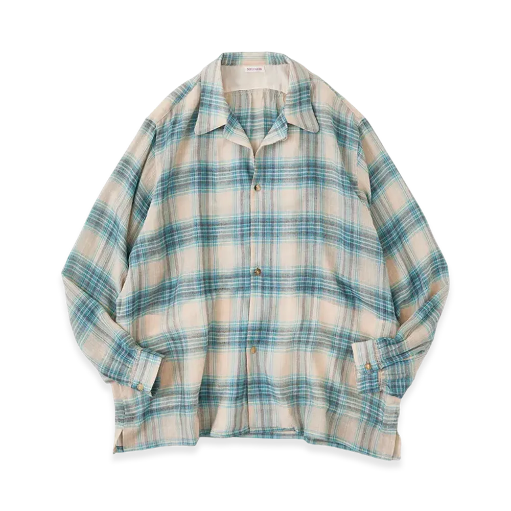 NICENESS Thom Multicolor Ombre Open-Collar Shirt "Beige"