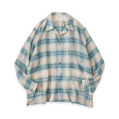 NICENESS Thom Multicolor Ombre Open-Collar Shirt "Beige"