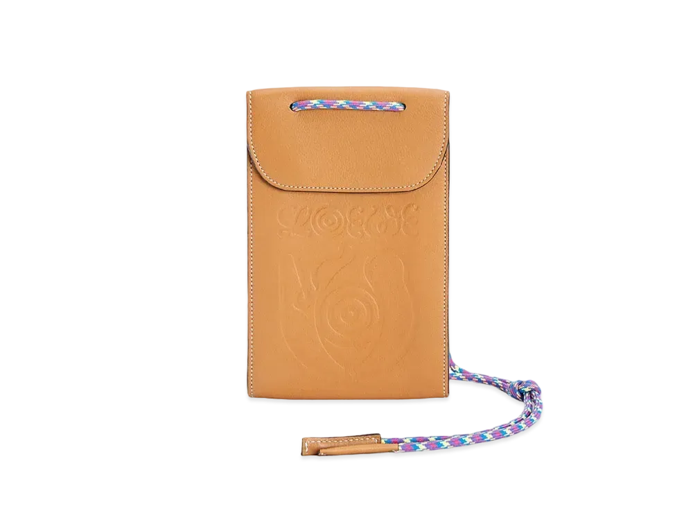 LOEWE Neck Pocket In Classic Calfskin "Honey/Multicolor"