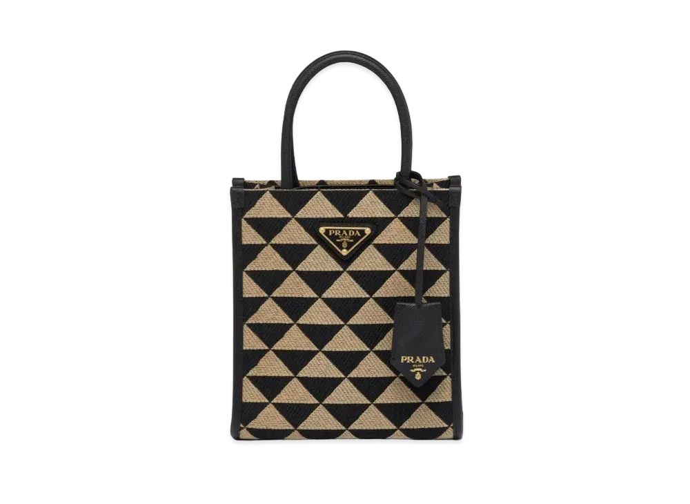 プラダ シンボル ジャカードファブリック マイクロバッグ "ブラック" 1BA355_2FKL_F0Y30_V_OOO