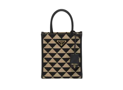 PRADA Symbol Jacquard Fabric Microbag "Black"