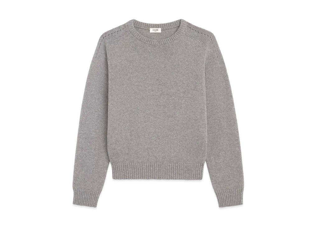 CELINE Crew Neck Sweater / Seamless Cashmere "Light Gray"