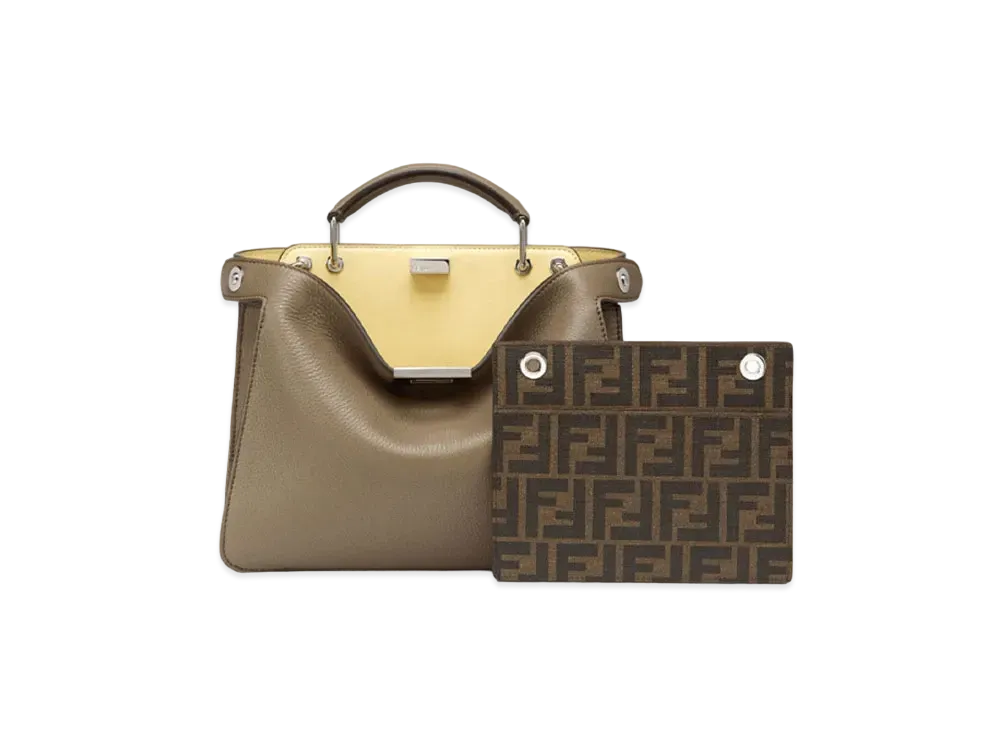 FENDI Peekaboo I See U Small Leather Bag "Gray"