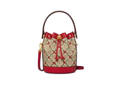 TORY BURCH T Monogram Embroidery Mini Bucket Bag "Hazel"