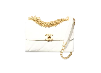 CHANEL Small Flap Bag Lambskin & Stras "White"